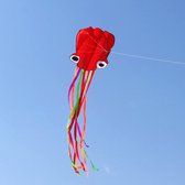Octopus Vlieger Rood en Verschillende Kleuren inclusief Touw op rol