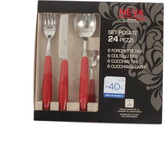 Palermo Cutlery Set - 6 Persons - 24 Pieces - Silver Colored