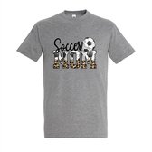 T-shirt Soccer mom - Grey Melange T-shirt - Maat L - T-shirt met print - T-shirt dames