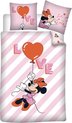 Disney Minnie Mouse Dekbedovertrek Love Balloon - Eenpersoons - 140 x 200 cm - Katoen