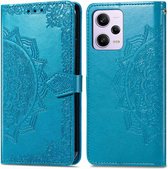 iMoshion Hoesje Met Pasjeshouder Geschikt voor Xiaomi Redmi Note 12 Pro - iMoshion Mandala Bookcase - Turquoise
