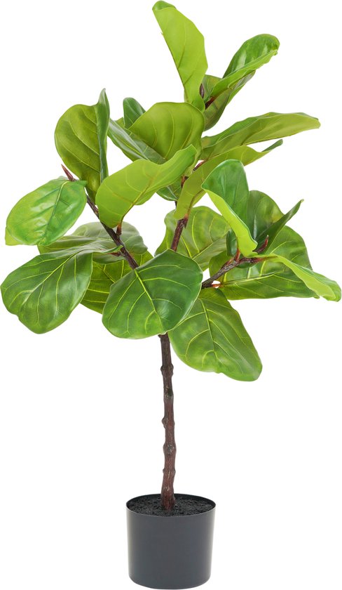 Greenmoods Kunstplanten - Kunstplanten - Ficus Tabaksplant Deluxe - Zijde - 90 cm