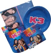 K3 Feestpakket - K3 Versierpakket - Kinderfeest - Verjaardag - Bordjes - Feestslinger - Servetten - Tafelkleed 130x180cm
