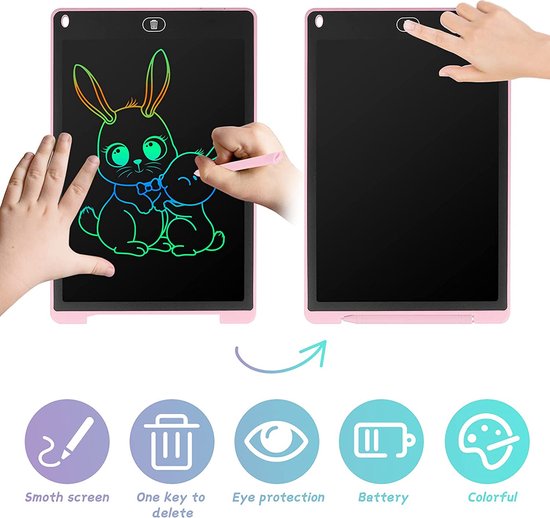 Tablette à dessin LCD pour Enfants- Blauw 12 pouces - ultra-mince et  portable 