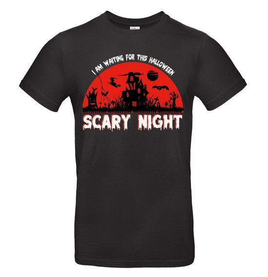Zwart Halloween T-shirt met opdruk Scary Night 140