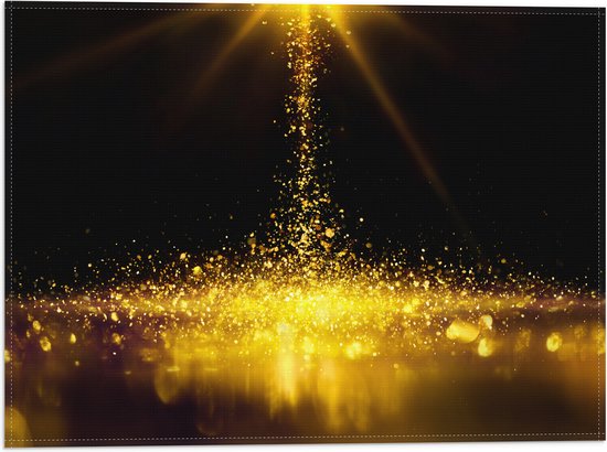 Vlag - Gouden Glitters in Donkerkleurige Omgeving - 40x30 cm Foto op Polyester Vlag