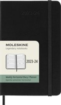 Agenda Moleskine 18 mois - 2023/24 - Semainier Horizontal - Poche - Couverture Rigide - Zwart