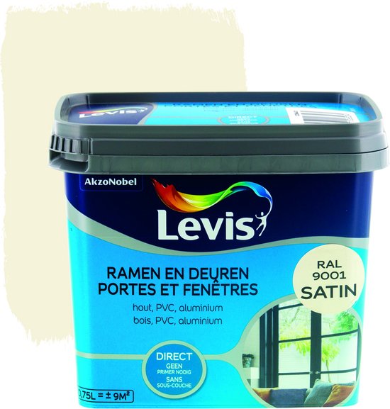 Levis Fenêtres Et Portes Satin Crème (Ral 9001) 0,75 L.