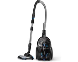 Philips Stofzuiger zonder Zak FC9741/09 - Alle Vloertypen - Sterke Zuigkracht - Met HEPA 13 Allergiefilter - Lang Snoer - Incl 4 Extra Mondstukken - Zwart