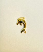 Oorknoppen - geelgoud - 14 karaat - dolfijn - uitverkoop Juwelier Verlinden St. Hubert - van €129,= voor €99,=