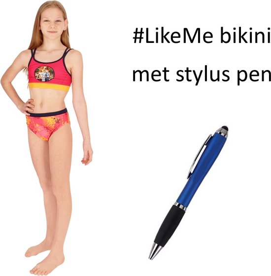 LikeMe Bikini - #LikeMe - Splash filles. Taille 122/128 cm - 7/8 ans avec stylet.