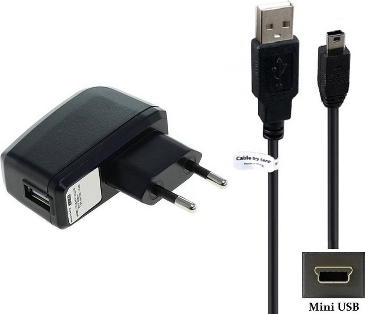 Chargeur de voiture Micro USB 1.0A Câble de 1 m de long