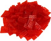 100 Bouwstenen 2x4 plate | Transparant Oranje | Compatibel met Lego Classic | Keuze uit vele kleuren | SmallBricks