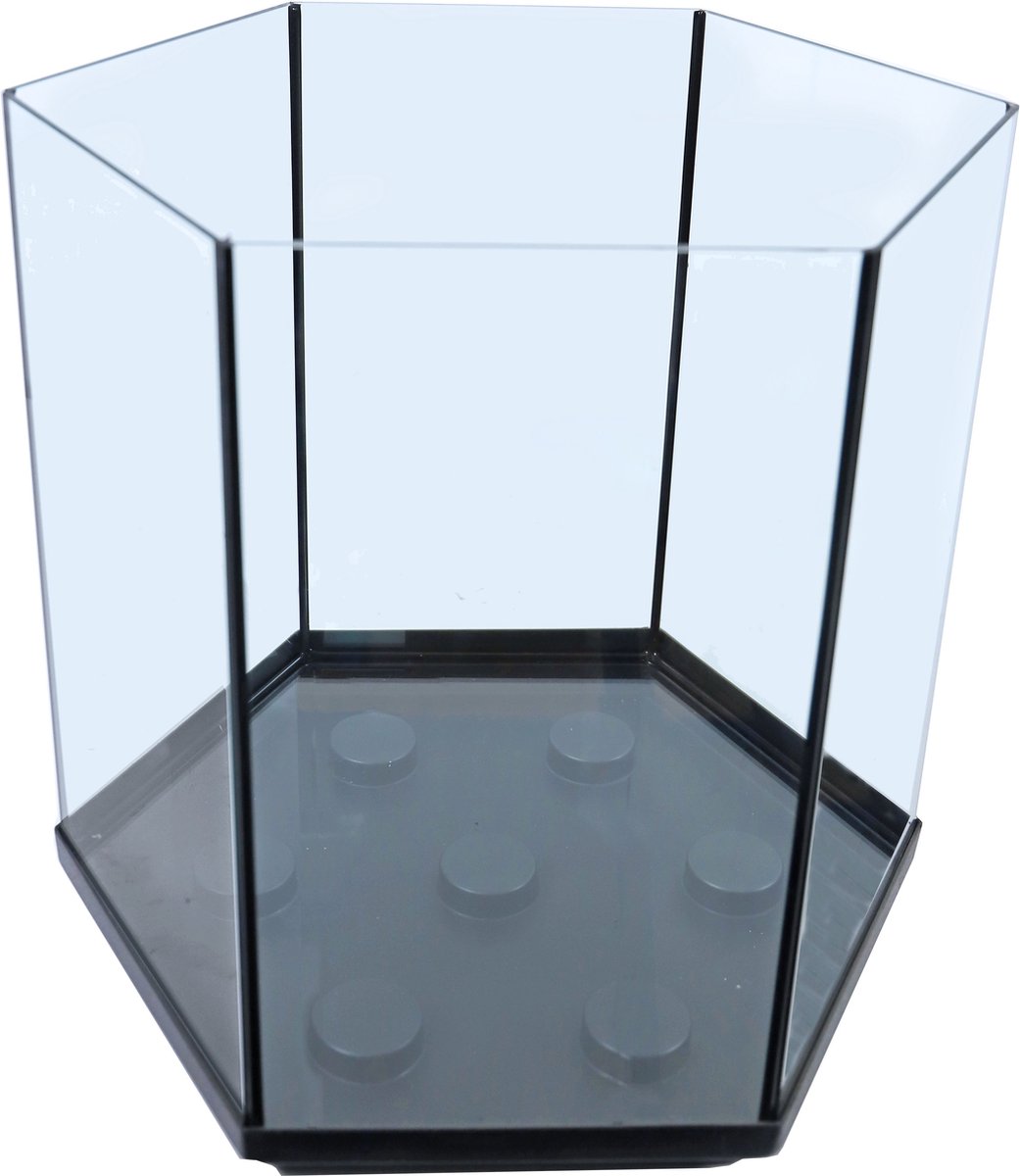 Hexagon aquarium zwarte kit 42x40 cm