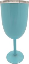 Cocktail glazen - rvs mok - rvs beker - onbreekbare glazen - wijnglas met vliegenkap - longdrink - waterglas op voet - Blauw