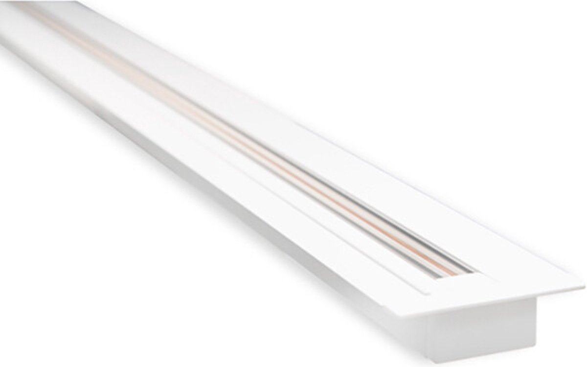 Spanningsrail - 1 Fase - Inbouw - Aluminium - Glans Wit - 1m