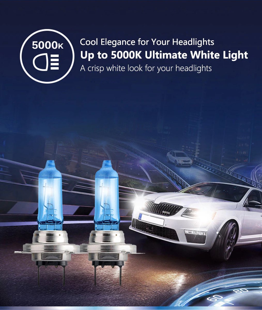 Lot De 2 Ampoules H7 EINPARTS +50% - 12V 55W 5000K - Feux De Route - Neuves