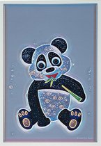 Poster Panda oud grijs-blauw - Dierenposter - kinderposter - kinderkamer - babykamer
