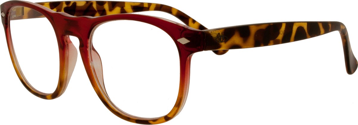 Noci Eyewear QCR002 Luciano Leesbril +2.00 - Helder rood, Tortoise