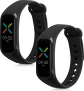 kwmobile 2x armband geschikt voor Oppo Band Sport - Bandjes voor fitnesstracker in zwart / zwart