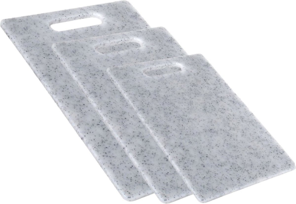 Gerim Keuken snijplanken - set 3x - Grijs - Kunststof - 24x34/20x30/15x25 cm