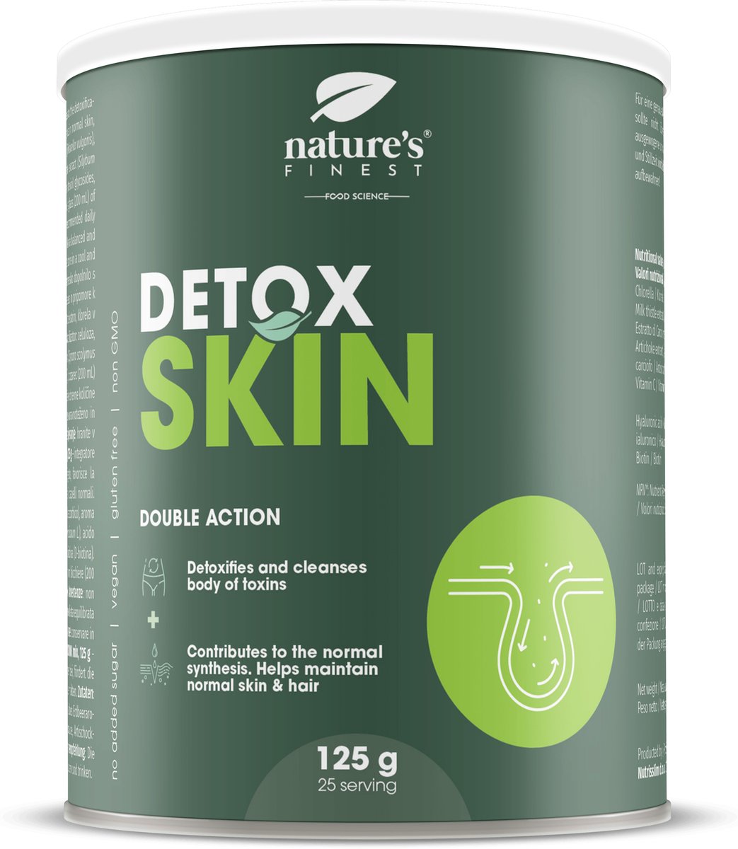 Goedkoopste Nature's Finest Detox Skin - 2-in-1 schoonheidsdetox - Detoxdrank voor huid en lichaam - Biotine - Hyaluronzuur - Vitamine C - Voor een gezonde, stralende huid