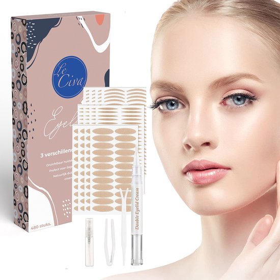 Le Civa Ooglidstickers Onzichtbaar 460 stuks – Ooglidtape – Ooglidcorrectie – Ooglift Strips – Ooglid – Eye Tape – Hangende Oogleden – Vermoeide Ogen