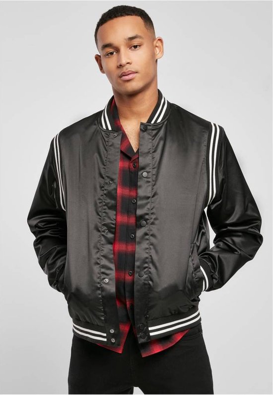 Urban Classics Varsity jacket 3XL Satin Zwart