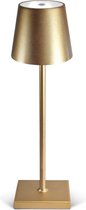 Goliving Tafellamp Op Batterijen - Oplaadbaar En Dimbaar - Moderne Touch Lamp Goud - Nachtlamp Draadloos - 38 CM