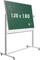 Krijtbord Deluxe - Magnetisch - Kantelbaar bord - Schoolbord - Eenvoudige montage - Geëmailleerd staal - Groen - 120x180cm