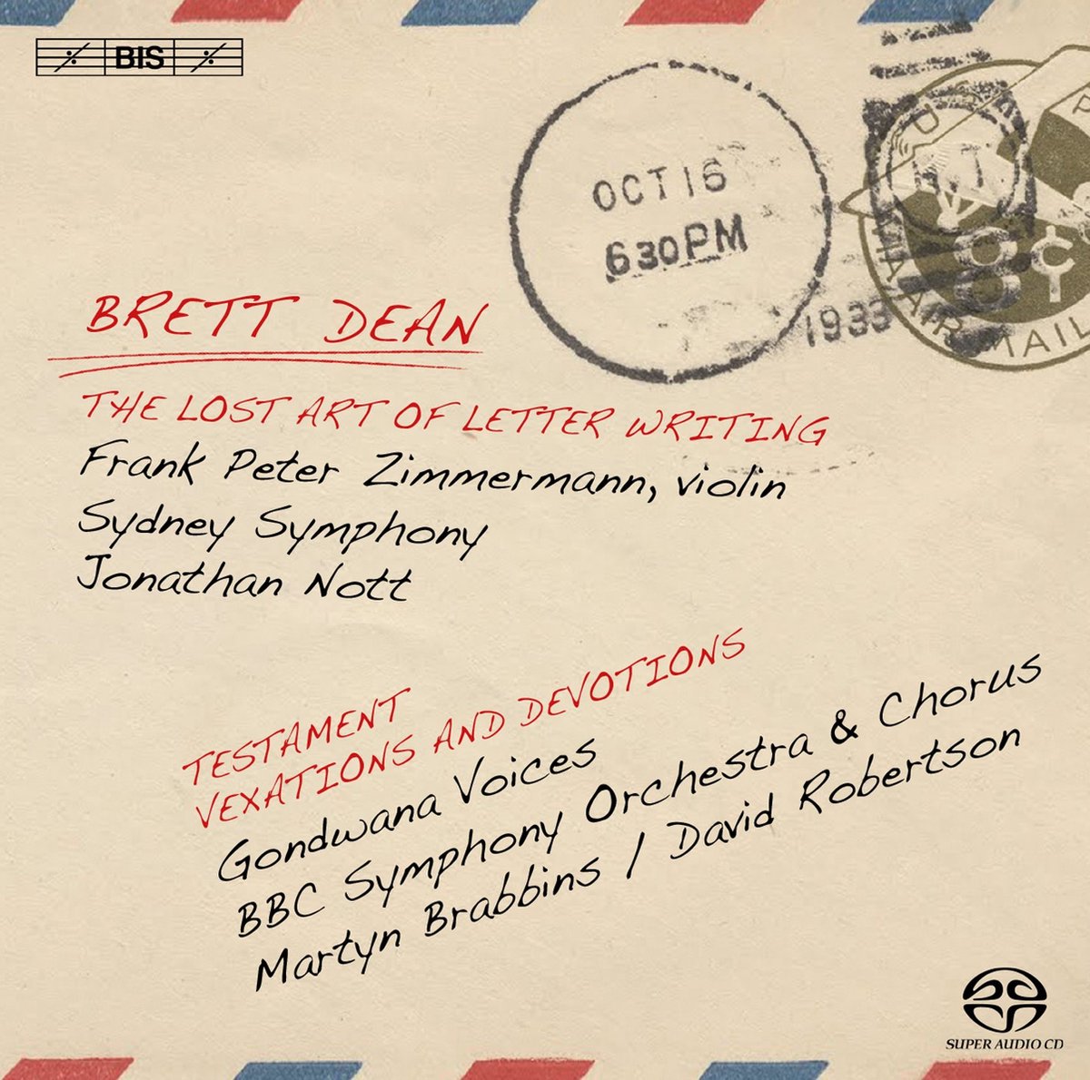 Frank Peter Zimmermann - Dean: The Lost Art of Letter Writing (SACD)