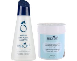 Herome Caring Nail Polish Remover Duo Nagellak Remover Zonder Aceton - 1x Nagellak Remover & 1x Remover Pads 100
