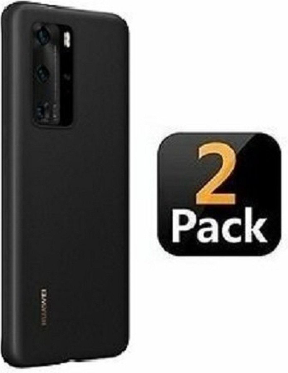 Huawei P40 Pro Hoesje TPU Siliconen Zwart 2x