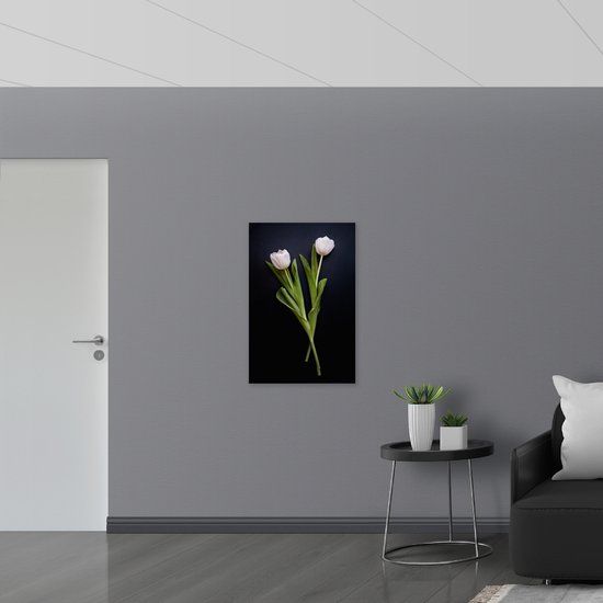 WallClassics - Toile - Duo de roses roses - 60x90 cm - Photo sur toile (Décoration murale )