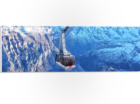 WallClassics - PVC Schuimplaat - Grote Lift door Zwitserse Alpen - 60x20 cm Foto op PVC Schuimplaat (Met Ophangsysteem)