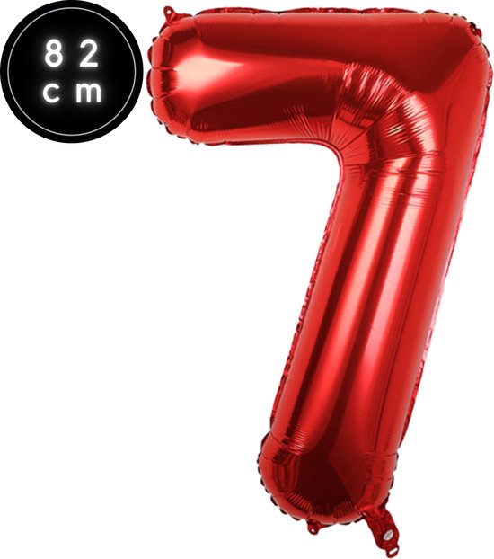 Ballon Aluminium Chiffre 7 Or 86 cm - gonflage air et hélium