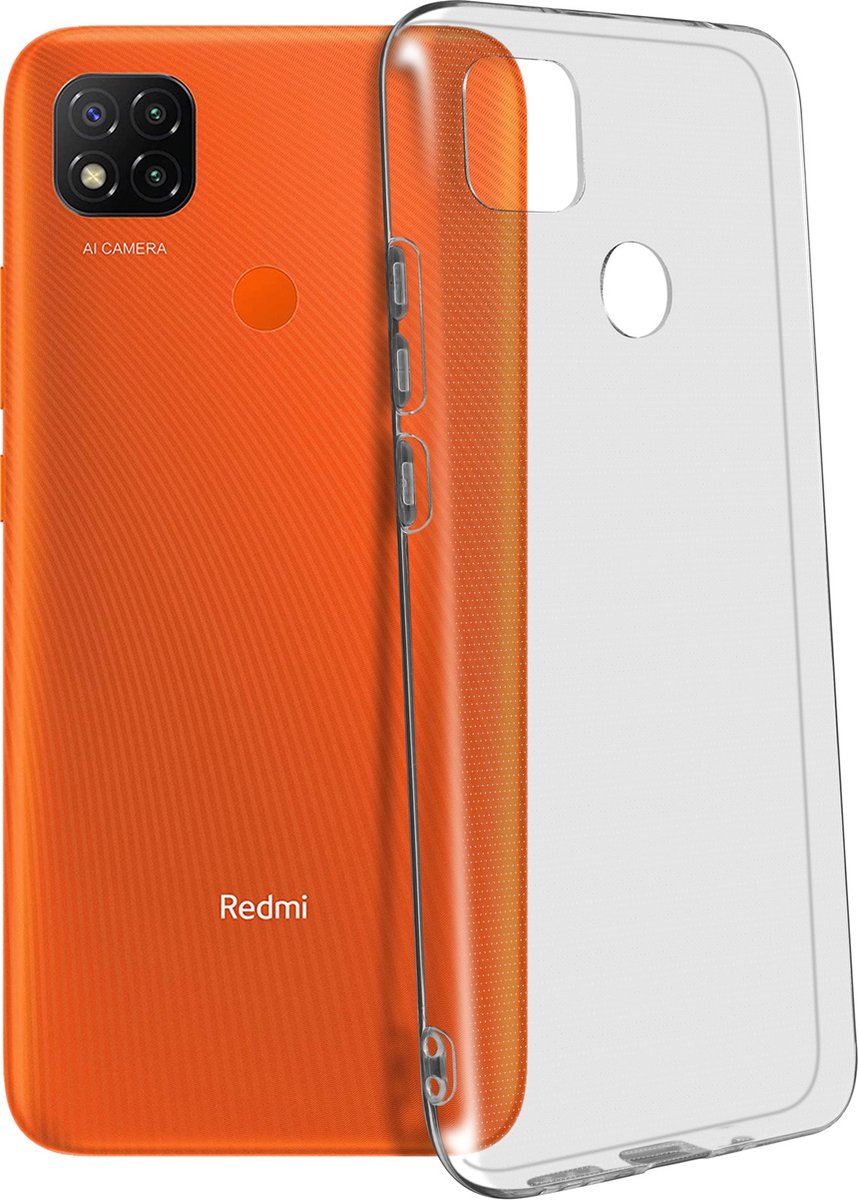 Geschikt voor Xiaomi Redmi 9C Case Resistant Soft Flexible Gel Silicone transparant