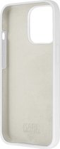 Karl Lagerfeld Geschikt voor Apple iPhone 13 Mini Silicone Stack Logo hoesje Wit