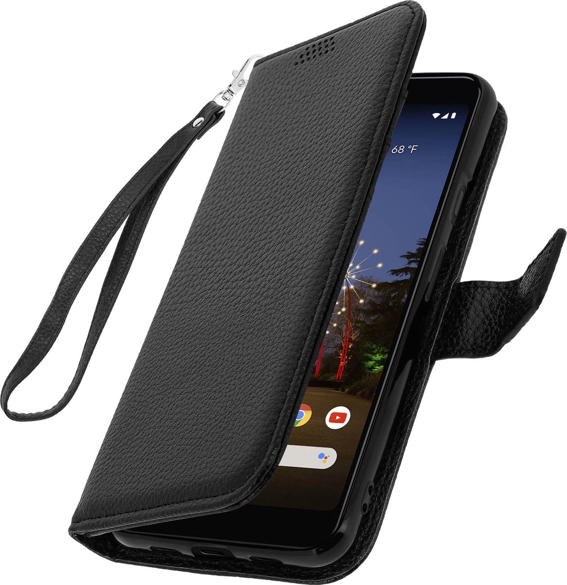 Cover Geschikt voor Google Pixel 3A Flip Wallet Stand Video zwarte