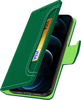 Geschikt voor Apple iPhone 12/12 Pro Wallet Case Video-ondersteuning groen