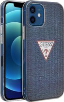 Guess Coque Jeans iPhone 12 (6.1 pouces) Blauw