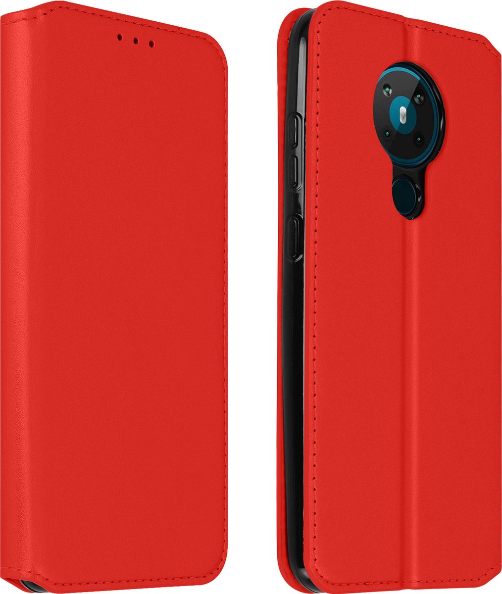 Avizar Portemonneehoesje Geschikt voor Nokia 5.3 Magnetische Klep met Houder, Rood