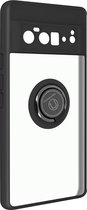 Geschikt voor Google Pixel 6 Pro Bi-materiaal Case Ring Video-Ondersteuning zwart