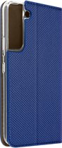 Geschikt voor Samsung Galaxy S22 Magnetische Flip Case Kaarthouder Stand Functie blauw