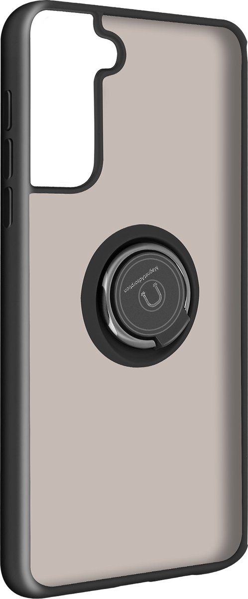 Geschikt voor Samsung Galaxy S21 Plus Bi-materiaal Case Ring Video-Ondersteuning zwart