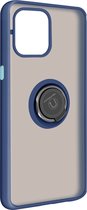 Geschikt voor Apple iPhone12 Mini Bi-materiaal Case Ring Video-Ondersteuning blauw