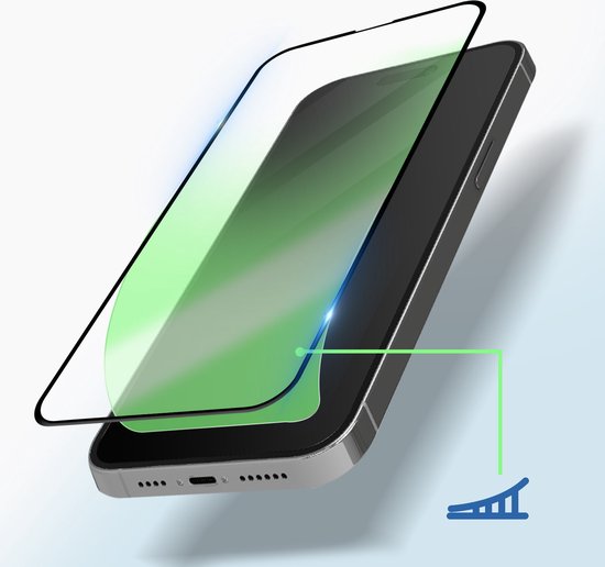 Convient pour Apple iPhone 14 Pro Max Verre Trempé 9H Pleine Adhérence Bord Biseauté Zwart