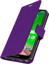 Geschikt voor Motorola Moto G7/G7 Plus Wallet Case Kaarthouder paars