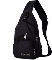 Sacs à bandoulière - sac à bandoulière noir - hydrofuge - avec port USB - compact - sac à bandoulière