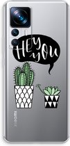 Case Company® - Hoesje geschikt voor Xiaomi 12T hoesje - Hey you cactus - Soft Cover Telefoonhoesje - Bescherming aan alle Kanten en Schermrand